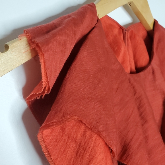 H&M CONCIOUS EXCLUSIVE rust mini dress w/ pockets - Picture 3 of 10